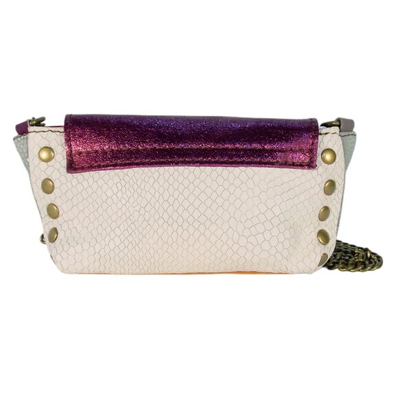 EBARRITO Colorblock Leather Chain Crossbody /Mini Bag Wristlet - Made in ITALY - Picture 5 of 11